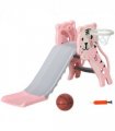 AIYAPLAY Kids Slide with Basketball Hoop, Basketball, for 18-36 Months, Pink