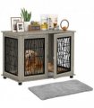 PawHut Dog Crate Furniture, 37" End Table for Large Dogs w/ Cushion