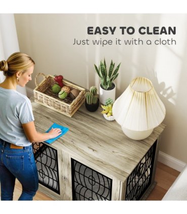 PawHut Dog Crate Furniture, 37" End Table for Large Dogs w/ Cushion