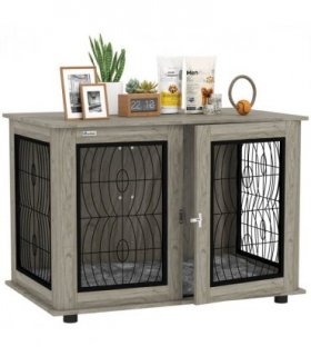 PawHut Dog Crate Furniture, 44.5" End Table for Extra Large Dogs w/ Cushion