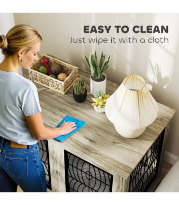 PawHut Dog Crate Furniture, 44.5" End Table for Extra Large Dogs w/ Cushion