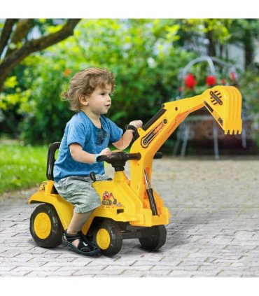 HOMCOM 2 in 1 Kids Ride On Tractor with Bucke, for 1.5-4 Years Old, NO POWER