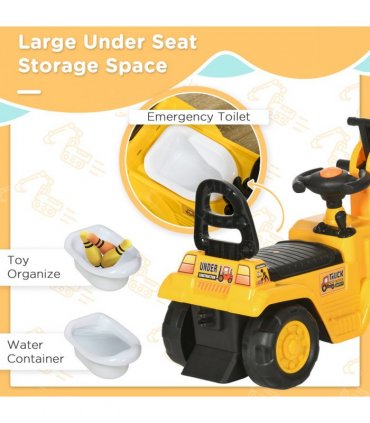 HOMCOM 2 in 1 Kids Ride On Tractor with Bucke, for 1.5-4 Years Old, NO POWER