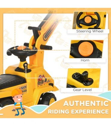 HOMCOM 2 in 1 Kids Ride On Tractor with Bucke, for 1.5-4 Years Old, NO POWER