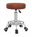 Vinsetto Round PU leather Salon Beautician Stool Adjustable Height, Brown