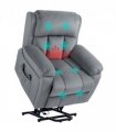 HOMCOM Lift Chair Riser and Recliner Chair with Vibration Massage, Heat, Grey
