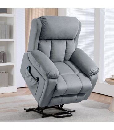 HOMCOM Lift Chair Riser and Recliner Chair with Vibration Massage, Heat, Grey