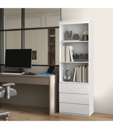 HOMCOM 180cm Tall Bookshelf Free Standing Storage Shelf Unit with Storage White