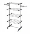 HOMCOM 4-Tier Large Clothes Airer Stainless Steel Clothes Drying Rack Grey