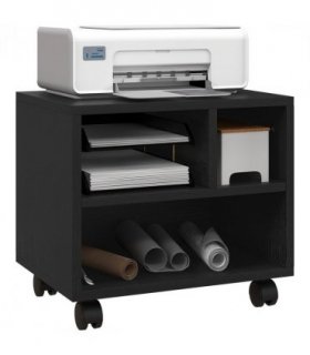 HOMCOM Printer Stand with Storage Printer Cart on Wheels for Home Office Black