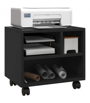 HOMCOM Printer Stand with Storage Printer Cart on Wheels for Home Office Black