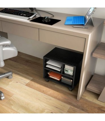 HOMCOM Printer Stand with Storage Printer Cart on Wheels for Home Office Black
