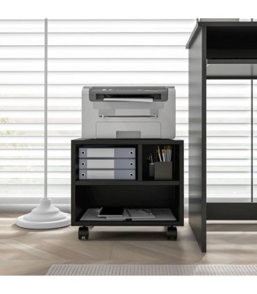 HOMCOM Printer Stand with Storage Printer Cart on Wheels for Home Office Black