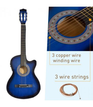 HOMCOM Beginner Acoustic Electric Cutaway Guitar Kids Guitar and Junior Guitar