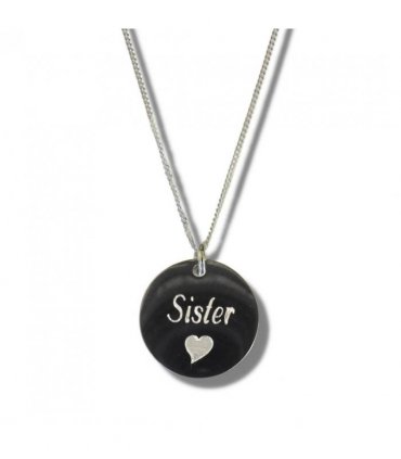 Sister Disc Necklace & Heart Symbol