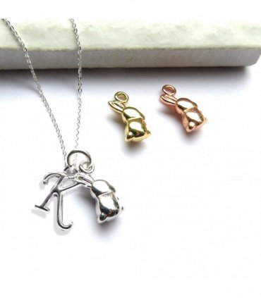 Personalised Initial Bunny Rabbit Charm Necklace