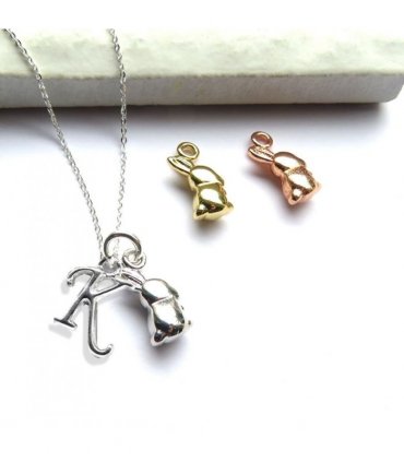 Personalised Initial Bunny Rabbit Charm Necklace