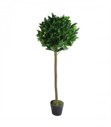 120cm (4ft) Plain Natural Trunk Artificial Topiary Bay Laurel Ball Tree