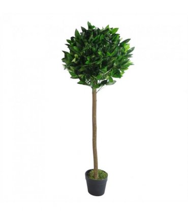 120cm (4ft) Plain Natural Trunk Artificial Topiary Bay Laurel Ball Tree