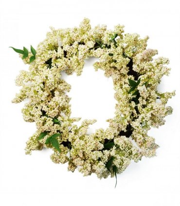 55cm Artificial Hanging White Berry Wreath