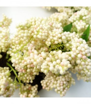 55cm Artificial Hanging White Berry Wreath