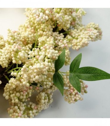 55cm Artificial Hanging White Berry Wreath
