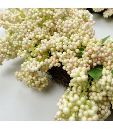 55cm Artificial Hanging White Berry Wreath