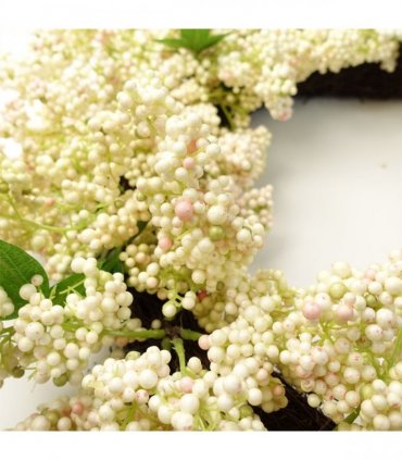 55cm Artificial Hanging White Berry Wreath