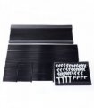Simple Assembly 10 Tiers Non-woven Fabric Shoe Rack with Handle Black