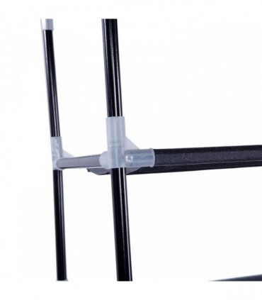 Simple Assembly 10 Tiers Non-woven Fabric Shoe Rack with Handle Black