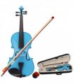 4/4 Acoustic Violin   Case   Bow   Rosin Sky Blue