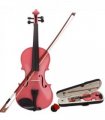 New 4/4 Acoustic Violin Case Bow Rosin Pink