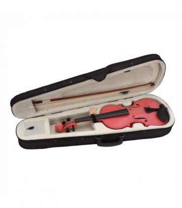 New 4/4 Acoustic Violin Case Bow Rosin Pink