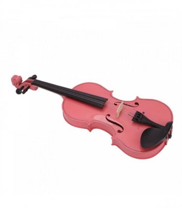 New 4/4 Acoustic Violin Case Bow Rosin Pink