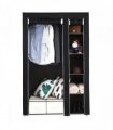 67" Portable Clothes Closet Wardrobe with Non-woven Fabric and Hanging Rod Quick and Easy to Assemble Black