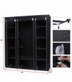 69" Portable Clothes Closet Wardrobe Storage Organizer with Non-Woven Fabric Quick and Easy to Assemble Extra Strong and Durable Black