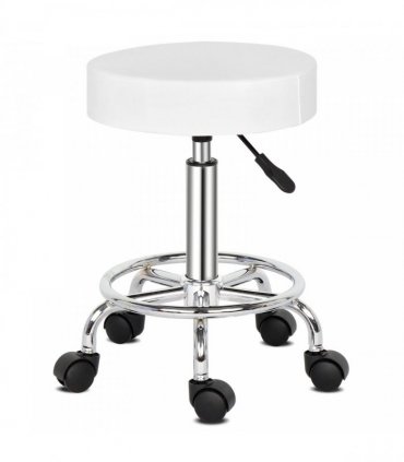 Round Stool Ha Ha Feet Rotation Bar Stool White