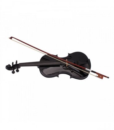 New 4/4 Acoustic Violin Case Bow Rosin Black