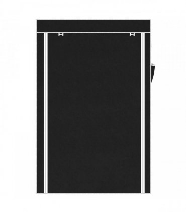 64" Portable Closet Storage Organizer Wardrobe Clothes Rack with Shelves Black