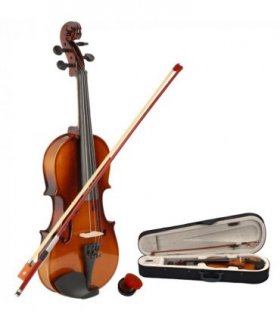 New 1/2 Acoustic Violin Case Bow Rosin Natural