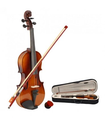 New 1/2 Acoustic Violin Case Bow Rosin Natural