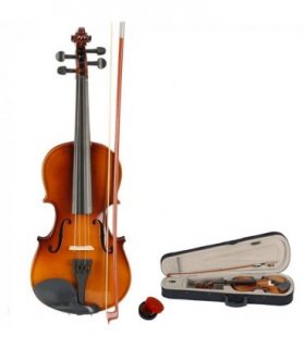 New 3/4 Acoustic Violin Case Bow Rosin Natural