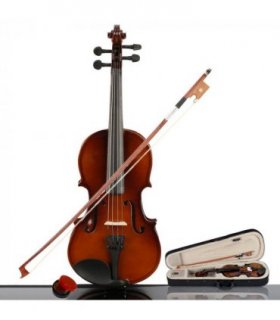 New 1/4 Acoustic Violin Case Bow Rosin Natural