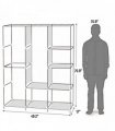 71" Portable Closet Wardrobe Clothes Rack Storage Organizer with Shelf Gray