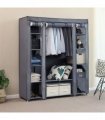 69" Portable Clothes Closet Wardrobe Storage Organizer with Non-Woven Fabric Quick and Easy to Assemble Extra Strong and Durable Gray