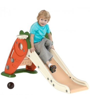 AIYAPLAY 3 in 1 Kids Slide, Carrot-themed Foldable Indoor Slide for 1-3 Years