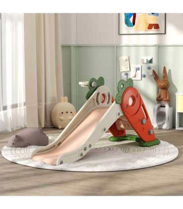 AIYAPLAY 3 in 1 Kids Slide, Carrot-themed Foldable Indoor Slide for 1-3 Years