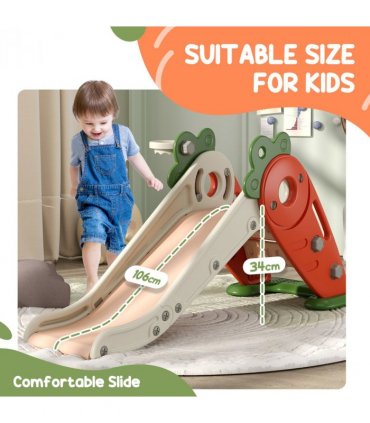 AIYAPLAY 3 in 1 Kids Slide, Carrot-themed Foldable Indoor Slide for 1-3 Years