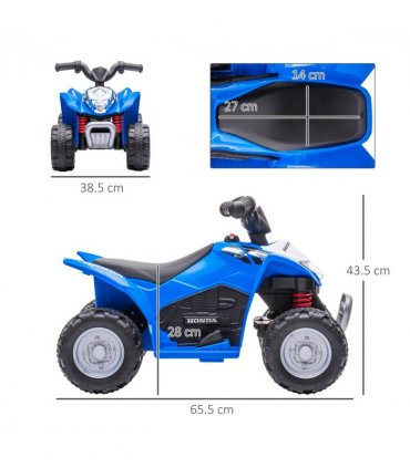 AIYAPLAY Honda Licensed Kids Electric Quad Bike 6V ATV 1.5-3 Years Blue