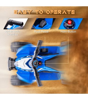 AIYAPLAY Honda Licensed Kids Electric Quad Bike 6V ATV 1.5-3 Years Blue